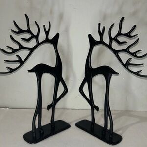 Black Reindeer Set Of Two Winter metal Decor Christmas 14.5"
NWT